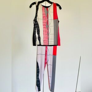 Abstract architect-inspired tank and leggings set, XS
